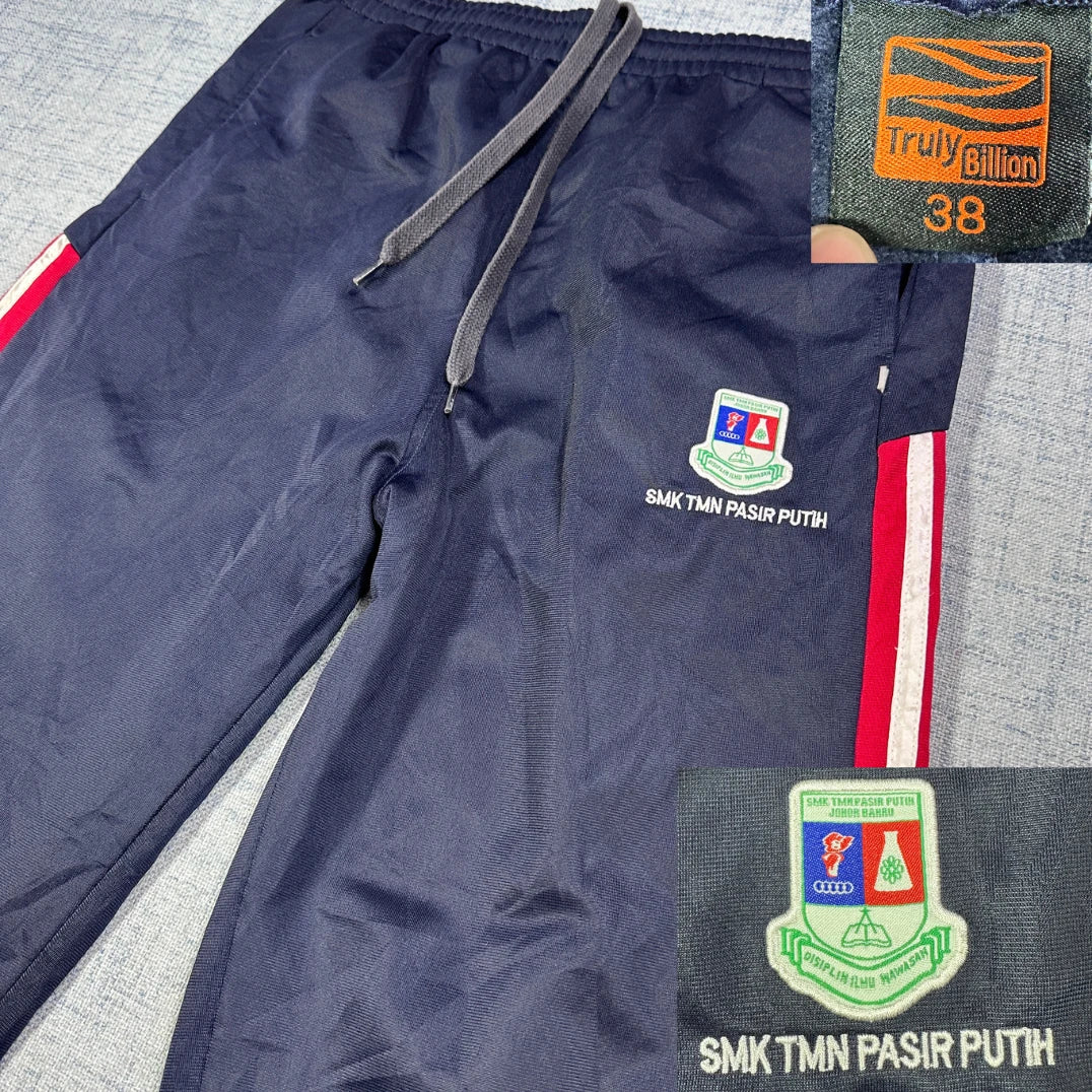 TrulyBillion® Navy Side Stripe Track Pants(M)