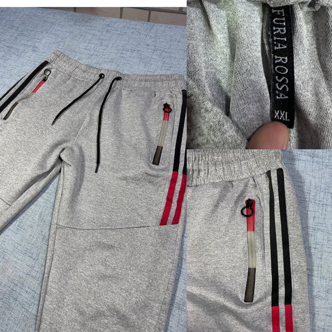 Furia Rossa® Grey Zip Pocket Jogger Trousers(M)
