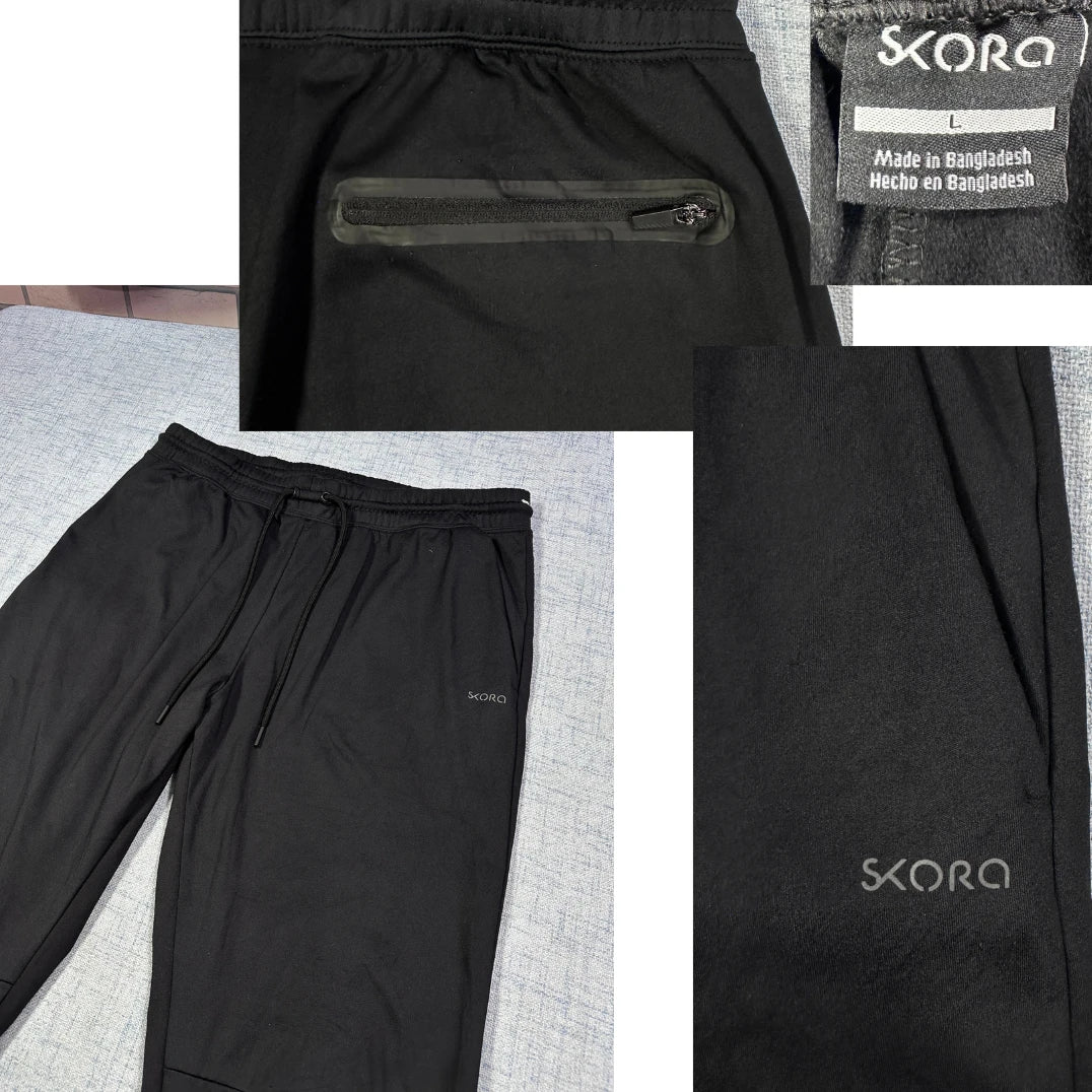 Skora® Black Performance Jogger Trousers(L)