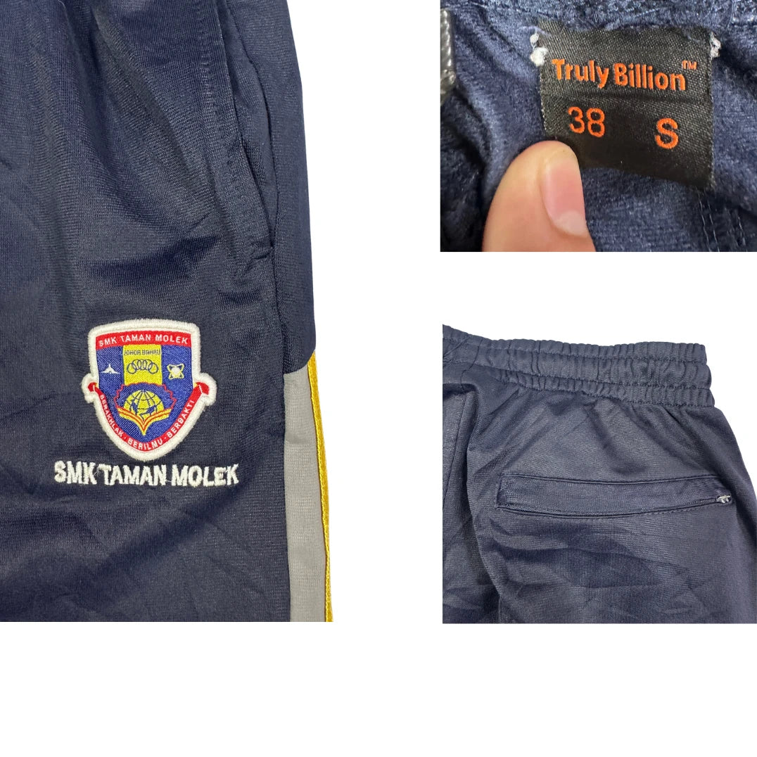 Truly Billion Navy School Sports Track Pants(S)