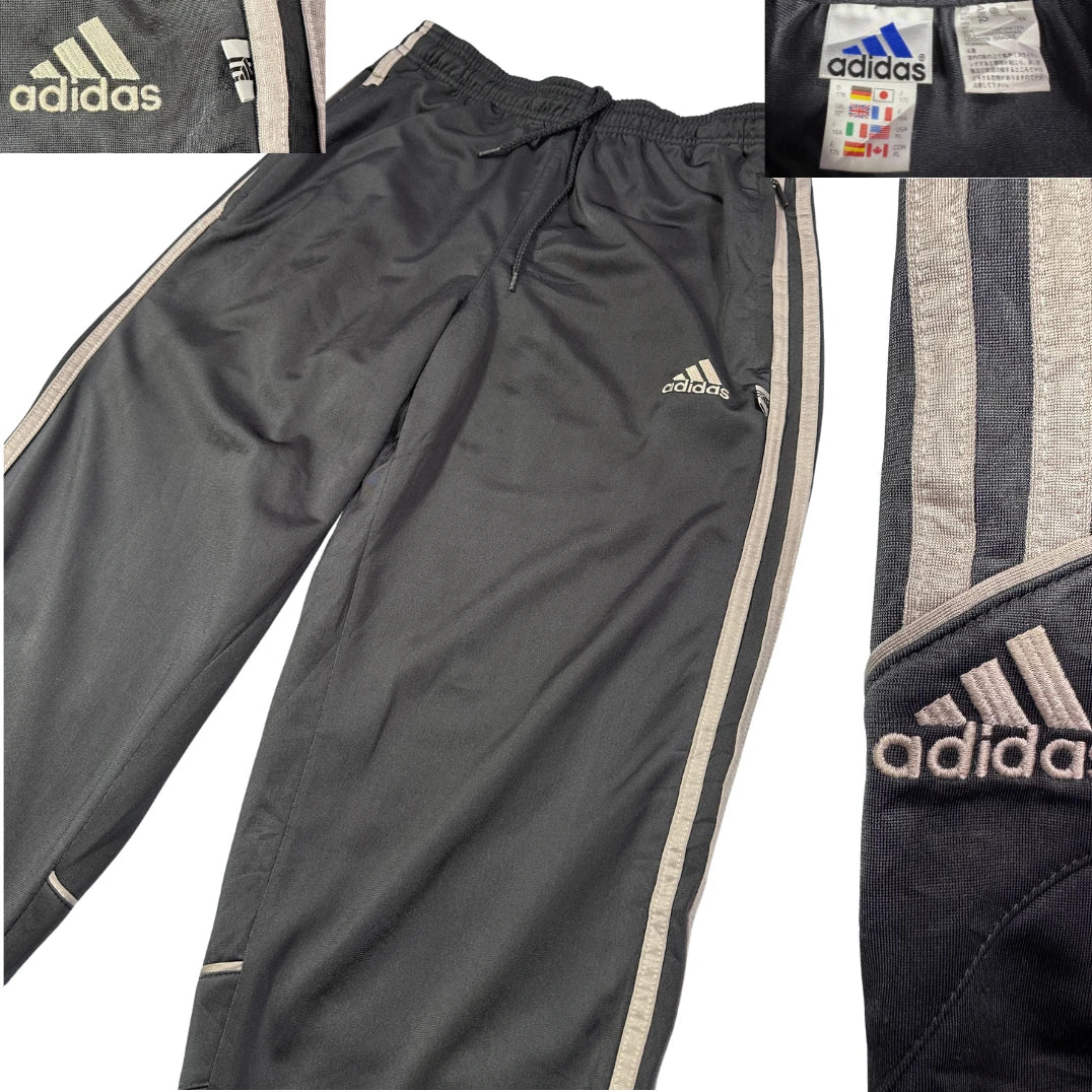 Adidas® Black Track Pants Cream Stripes