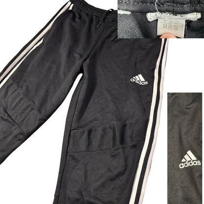 Adidas® Black Track Pants White Stripes(S)