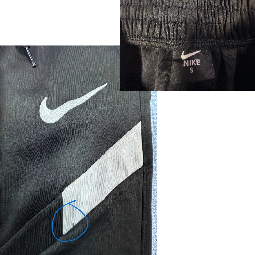 Nike® Black Track Pants White Swoosh(S)