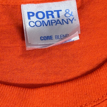 Port & Company Core Blend T-Shirt in bright orange