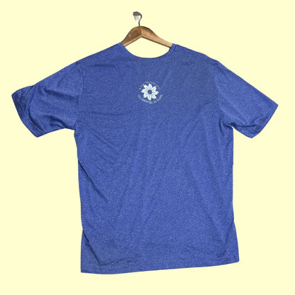 Blue polyester T-shirt in XL size