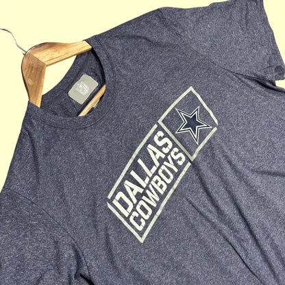 Official NFL Dallas Cowboys T-shirt in heather navy blue, size XL.