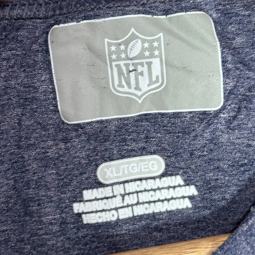 Official NFL Dallas Cowboys T-shirt in heather navy blue, size XL.