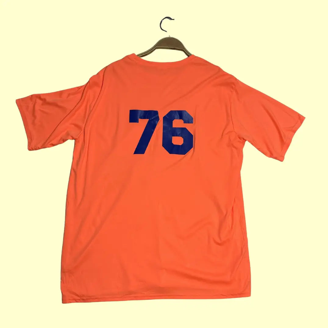 Port & Company Performance T-shirt in bright orange, size XL.