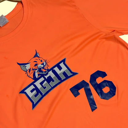 Port & Company Performance T-shirt in bright orange, size XL.