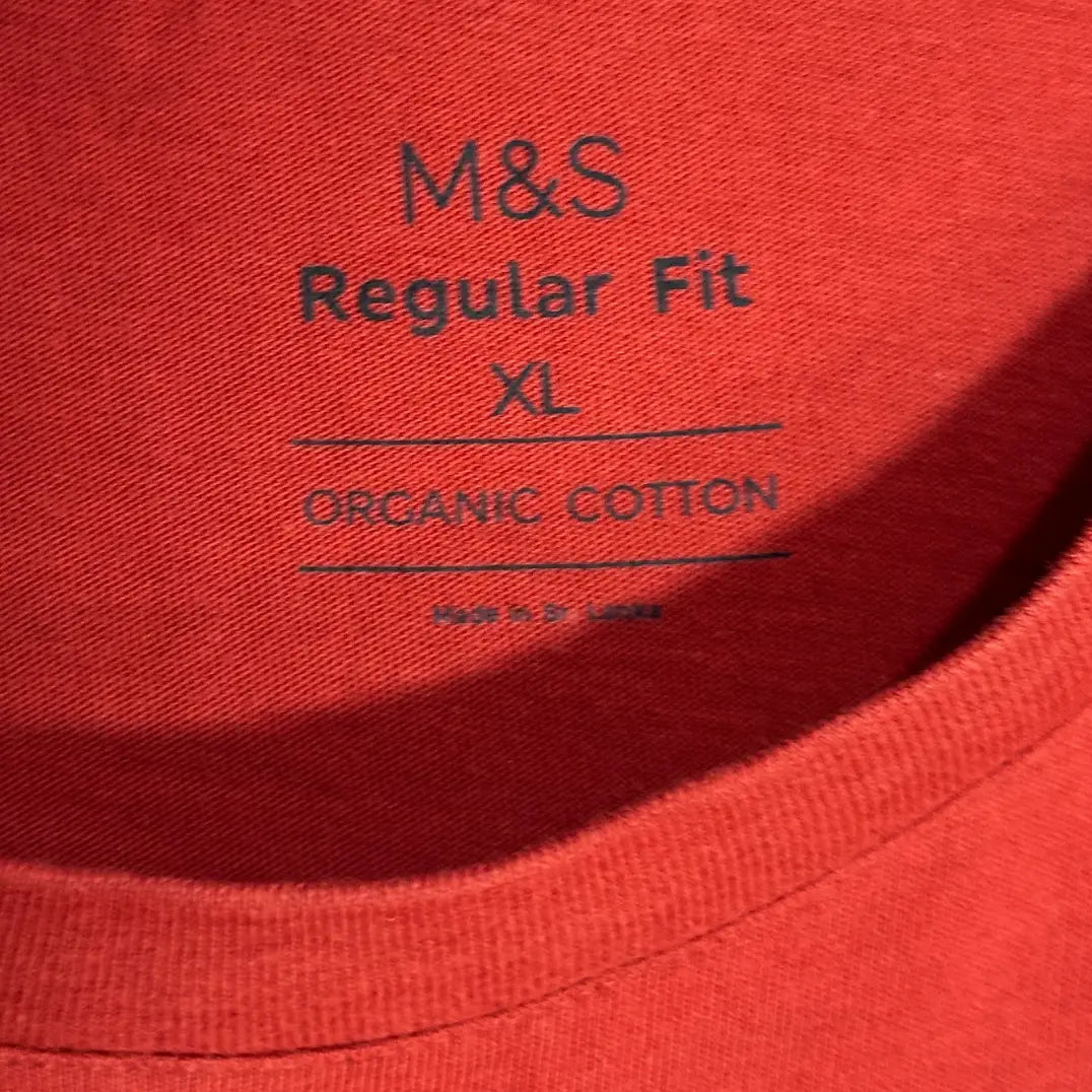 Marks & Spencer (M&S) Regular Fit T-shirt in deep red, size XL.