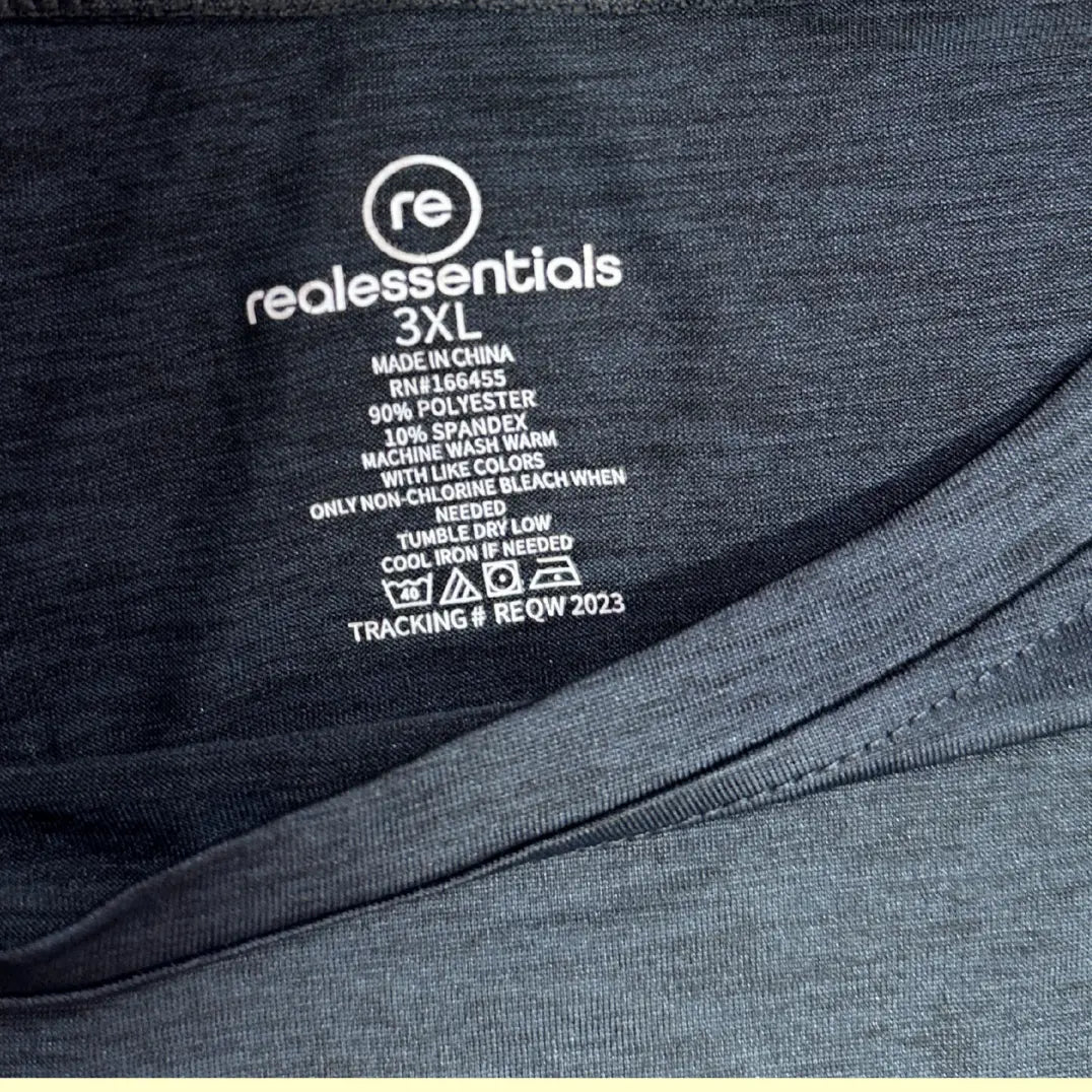 Real Essentials®Dark grey long-sleeve performance shirt with maroon side panels