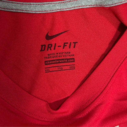 Nike Dri-Fit red long-sleeve T-shirt with bold “Ohio State Knows” print