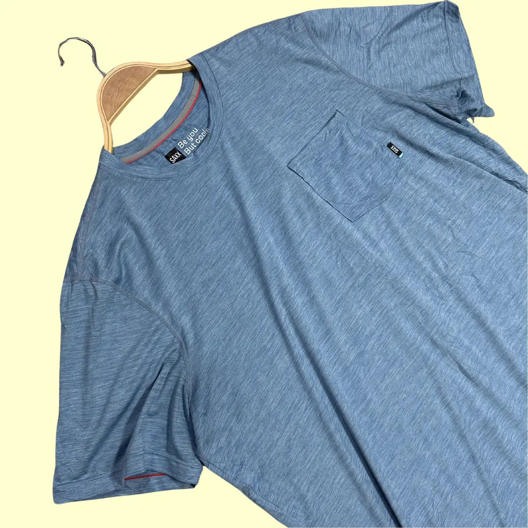 SAXX Droptemp™ All Day Cooling blue short-sleeve T-shirt.