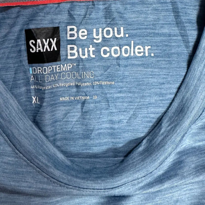 SAXX Droptemp™ All Day Cooling blue short-sleeve T-shirt.