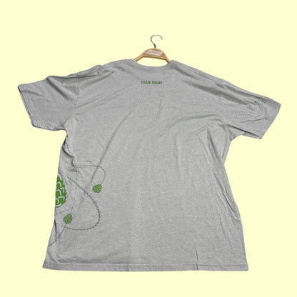 🍃 Steam Theory Graphic T-Shirt – Grey with Green Print