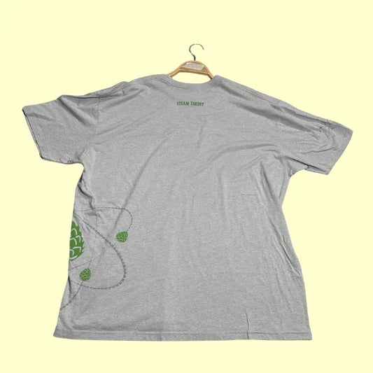 🍃 Steam Theory Graphic T-Shirt – Grey with Green Print