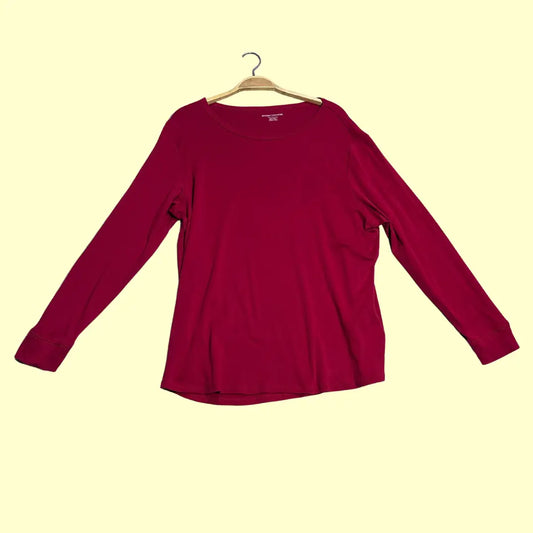 🔴 Amazon Essentials Long Sleeve T-Shirt – Burgundy Red
