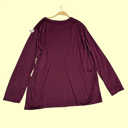 🟣 Real Essentials Long Sleeve Performance Shirt – Maroon/Black