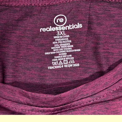 🟣 Real Essentials Long Sleeve Performance Shirt – Maroon/Black