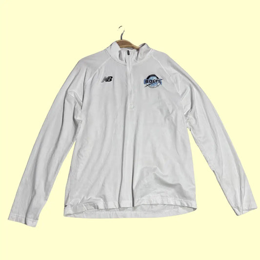 ⚡ New Balance Quarter-Zip Pullover – White (Boston Bolts Logo)