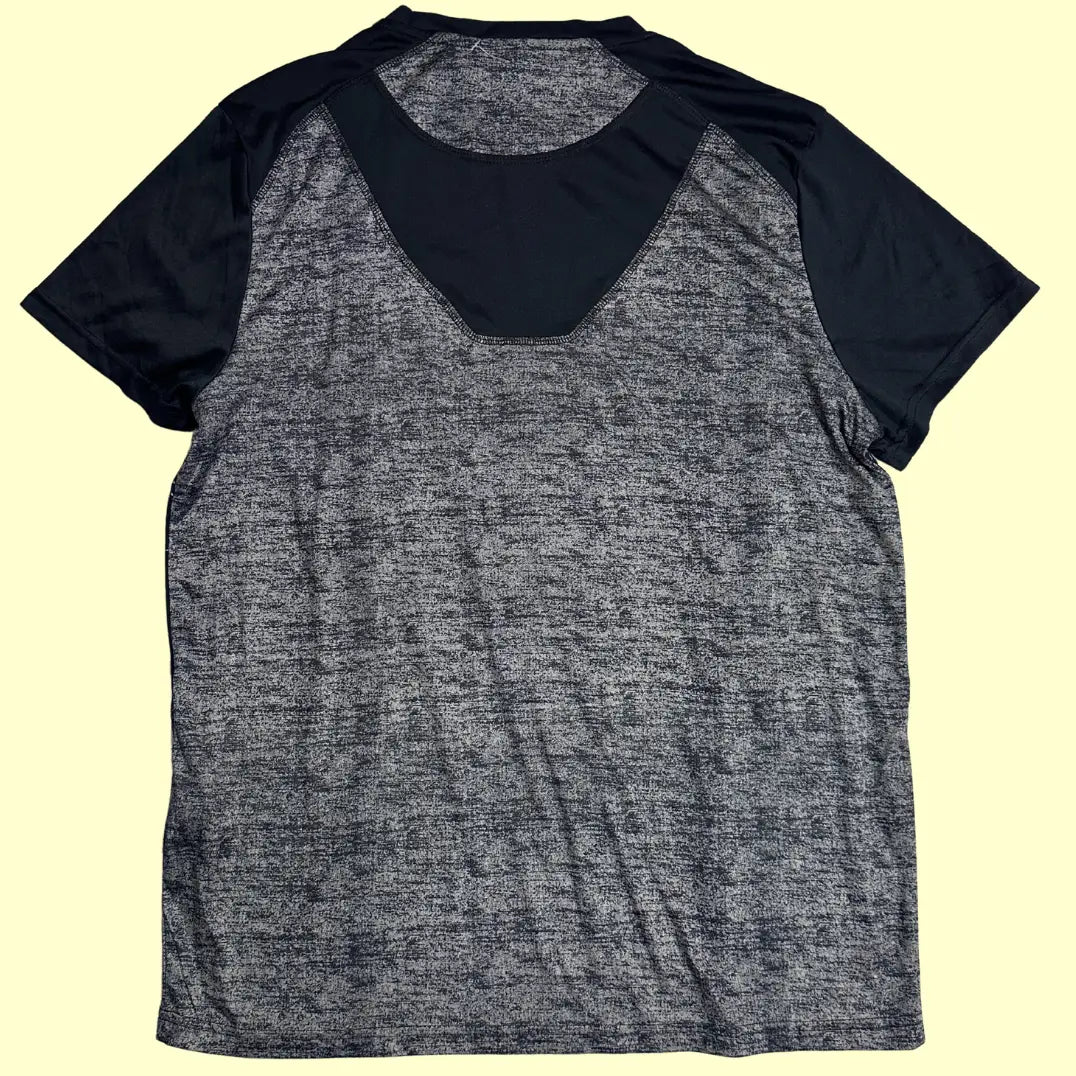 Crivit Men’s Sports T-shirt in grey and black with bold “PUSH YOUR LIMIT” graphic print