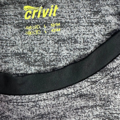 Crivit Men’s Sports T-shirt in grey and black with bold “PUSH YOUR LIMIT” graphic print