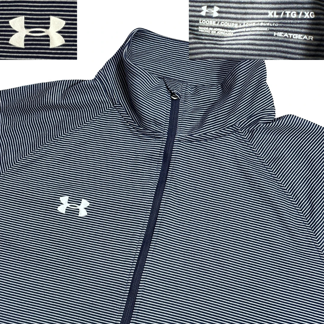 🏃 Under Armour® Striped HeatGear Quarter Zip Shirt(XL)