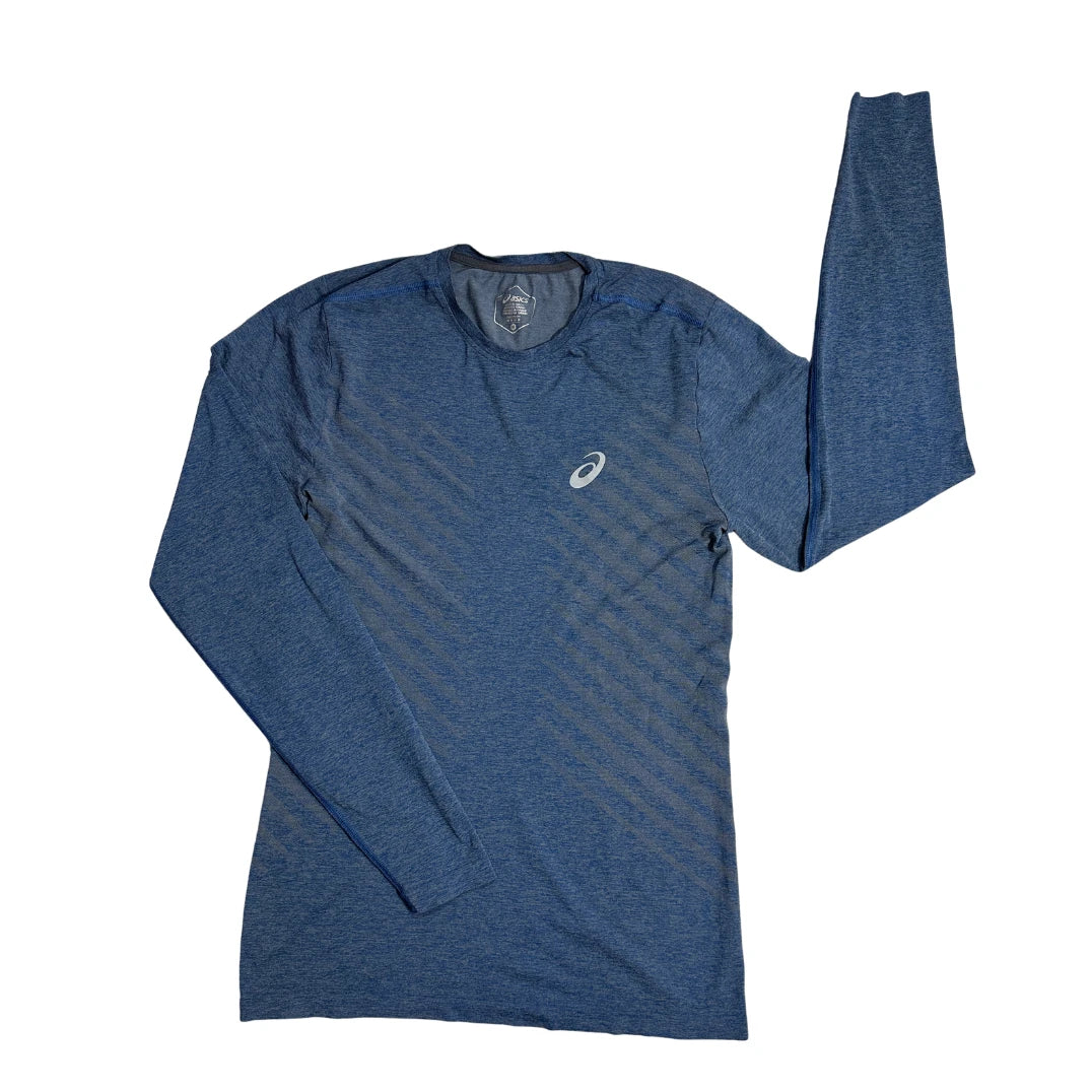 ASICS® Blue Performance Compression Long Sleeve Shirt(M)