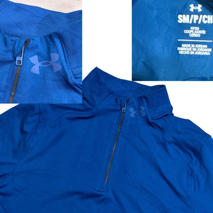 Under Armour® Royal Blue Fitted Quarter Zip Training Top ⚡(S)