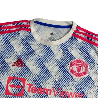 Manchester United Adidas TeamViewer Football Jersey(L)