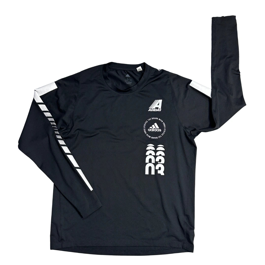 Adidas® Climalite Graphic Performance Long Sleeve Shirt ⚫(L)