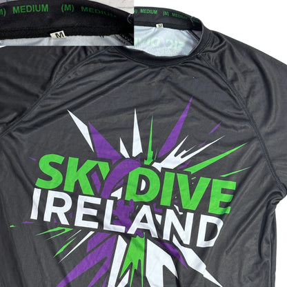 Skydive Ireland® Black Graphic Performance Long Sleeve T-Shirt 🪂(M)