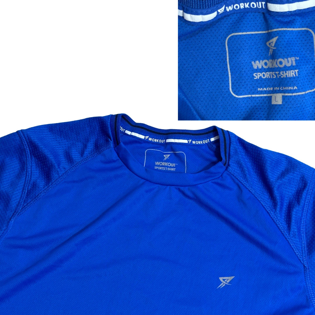Workout® Royal Blue Sports Training T-Shirt ⚡(L)