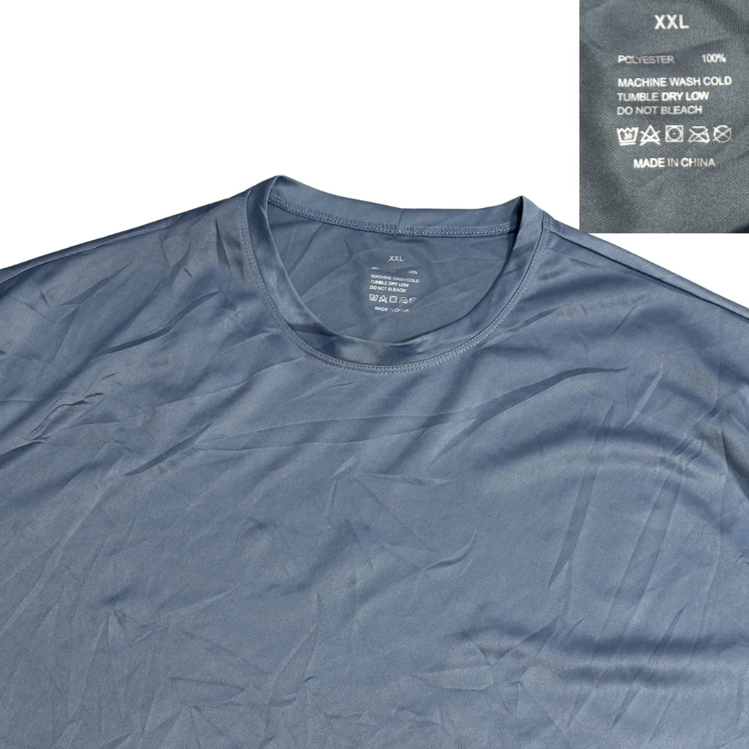 Steel Blue Long Sleeve Performance T-Shirt 👕(2XL)