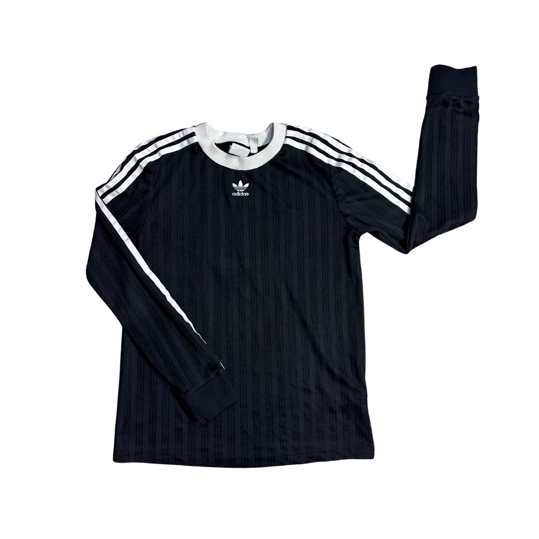 🔥 Adidas® Black Three Stripe Long Sleeve Sports T-Shirt(S)