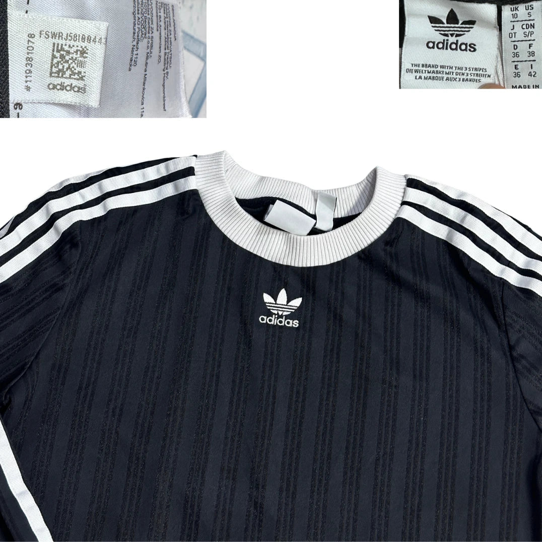 🔥 Adidas® Black Three Stripe Long Sleeve Sports T-Shirt(S)