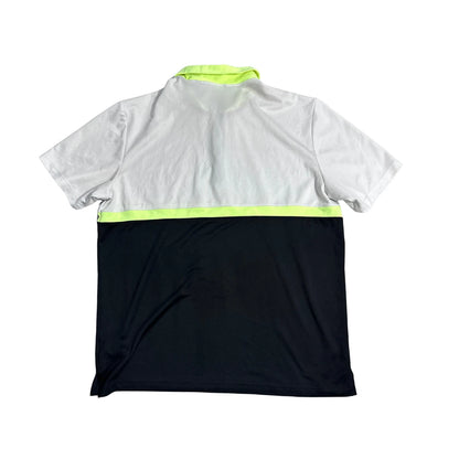Adidas® White Colorblock Performance Polo Shirt(XL)