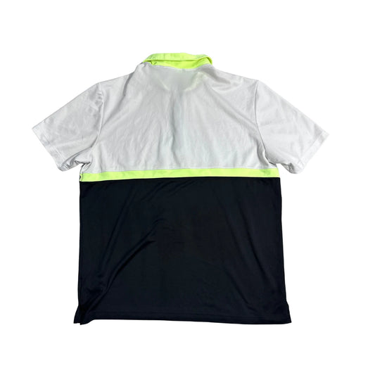 Adidas® White Colorblock Performance Polo Shirt(XL)