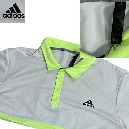 Adidas® White Colorblock Performance Polo Shirt(XL)