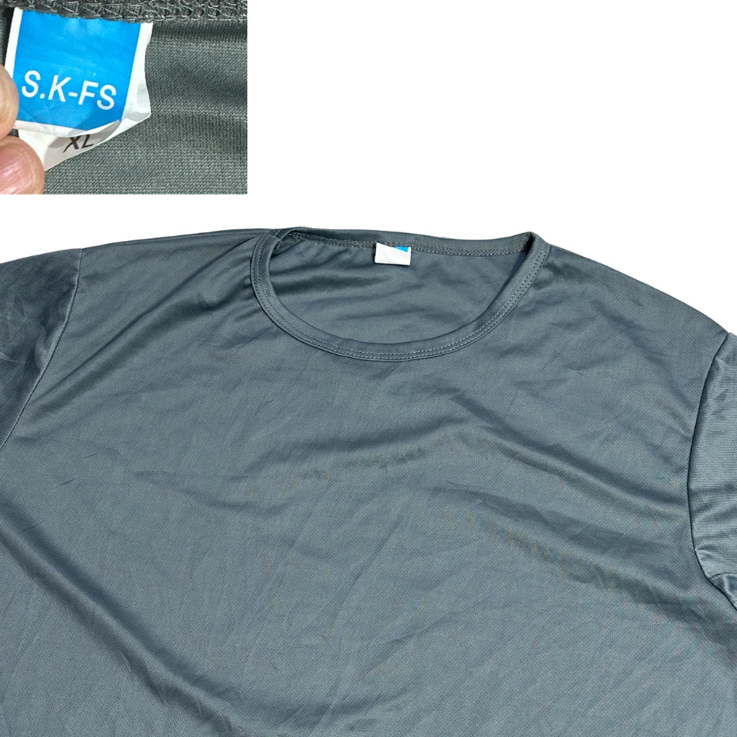 Grey Performance Long Sleeve Athletic T-Shirt (L)