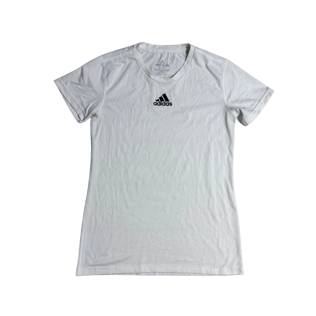 Adidas® White Creator Athletic Training T-Shirt(XS)