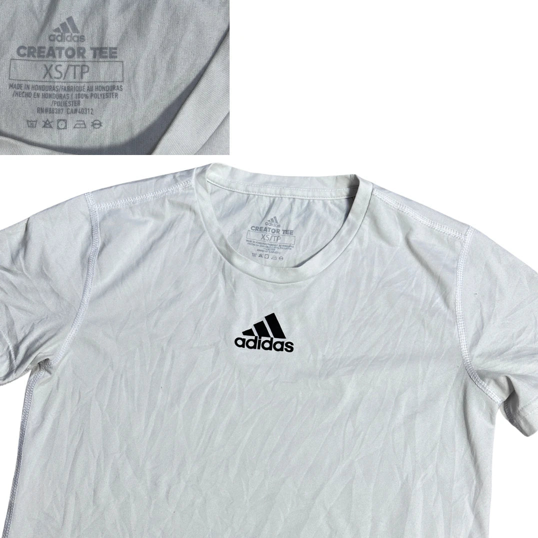 Adidas® White Creator Athletic Training T-Shirt(XS)
