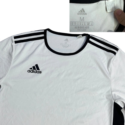 Adidas® White Black Athletic Performance T Shirt(M)