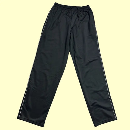 Black Track Pants with Side Stripes