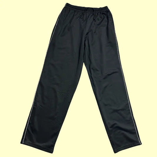 Black Track Pants with Side Stripes
