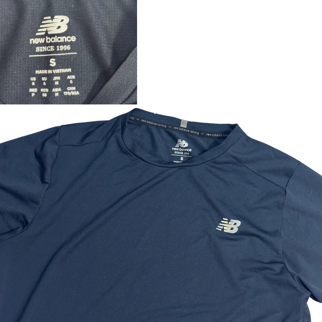 New Balance® Navy Running Performance T-Shirt (S)