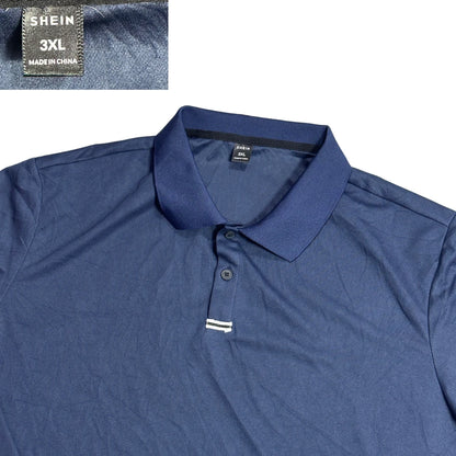 SHEIN® Navy Long Sleeve Polo T-Shirt (3XL)