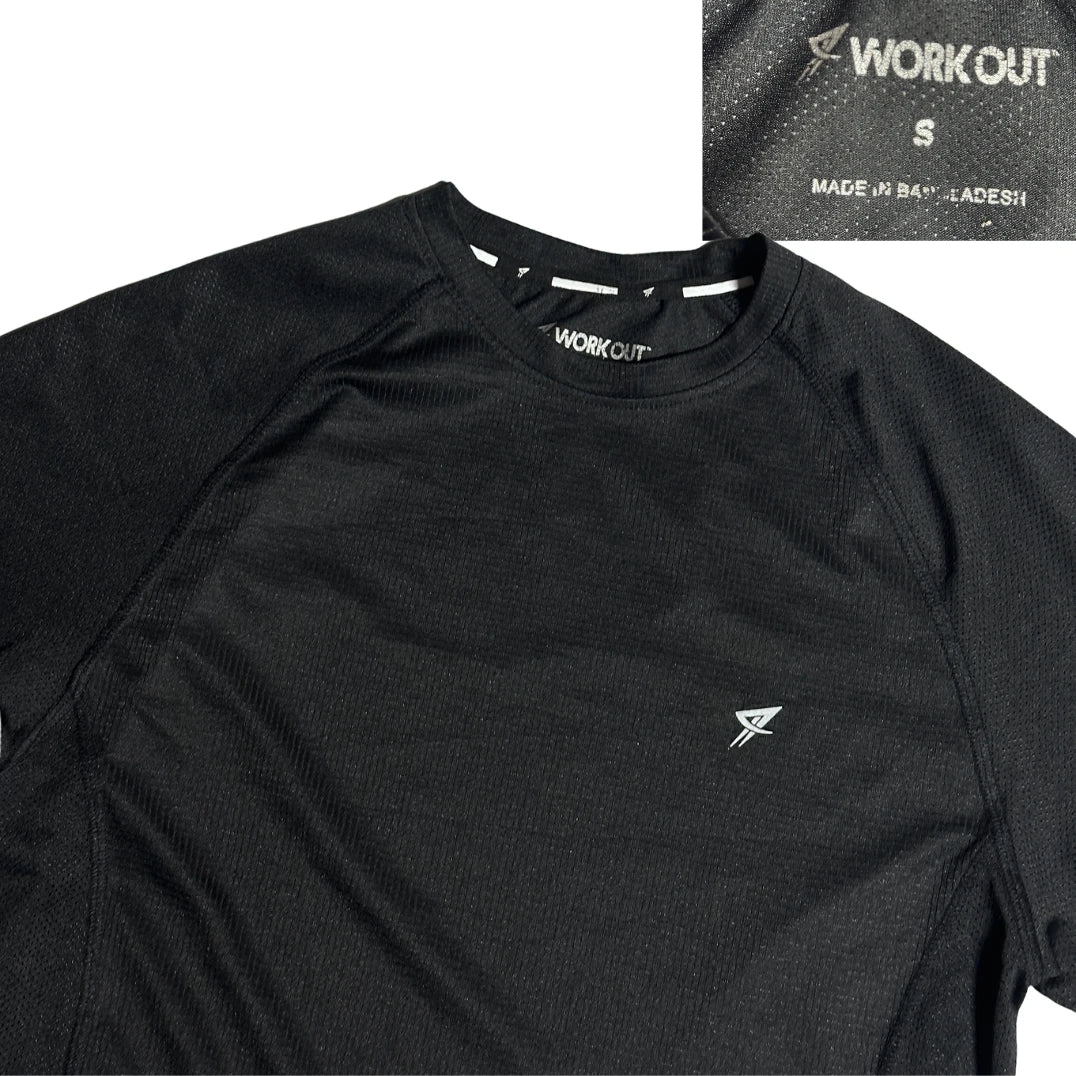 Workout® Black Athletic Training T-Shirt 💪(S)