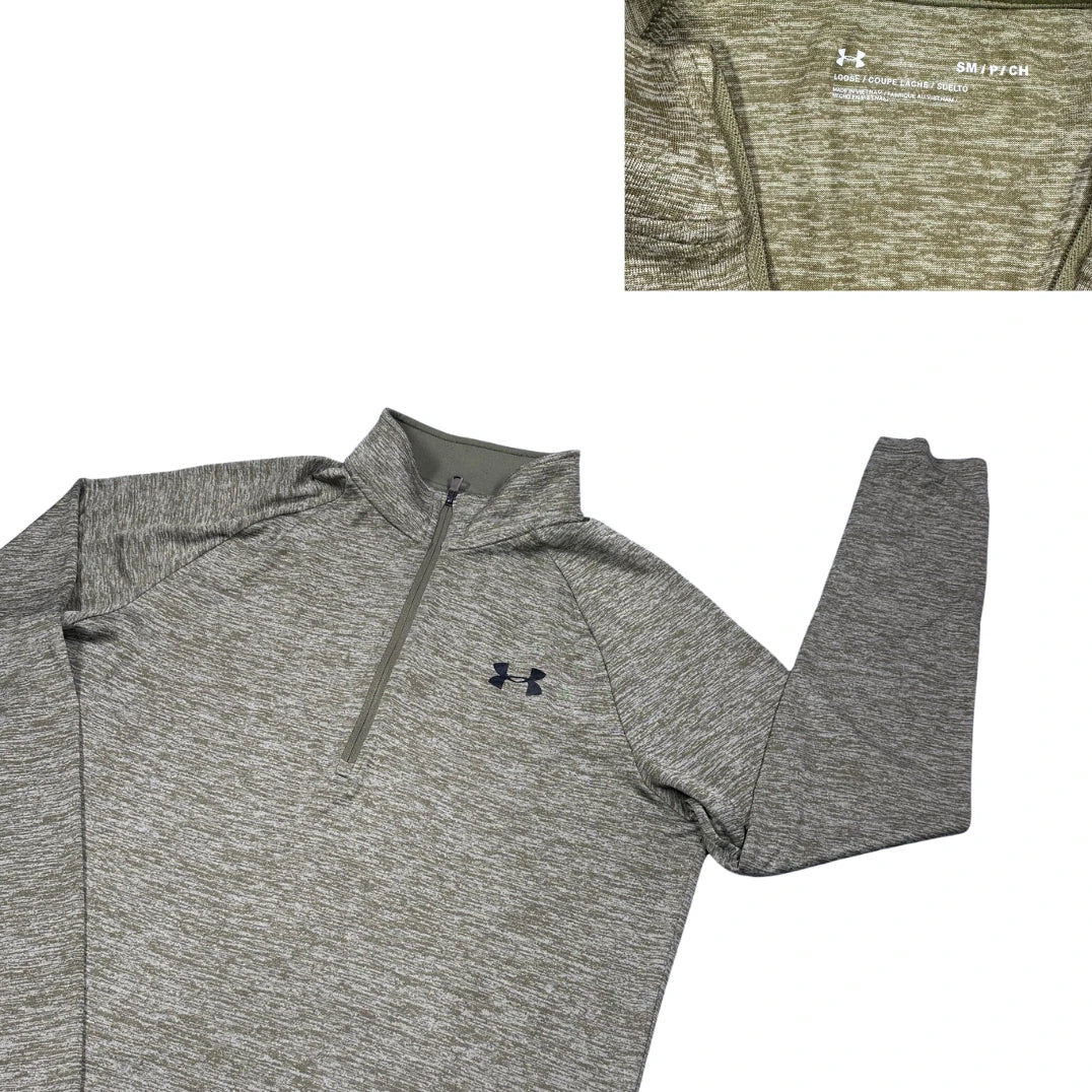 Under Armour® Olive Grey Quarter Zip Performance Training Top