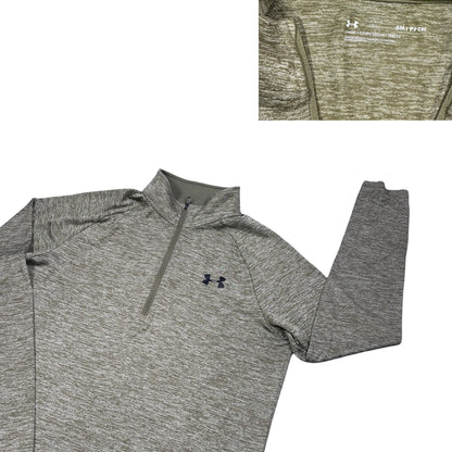 Under Armour® Olive Grey Quarter Zip Performance Training Top